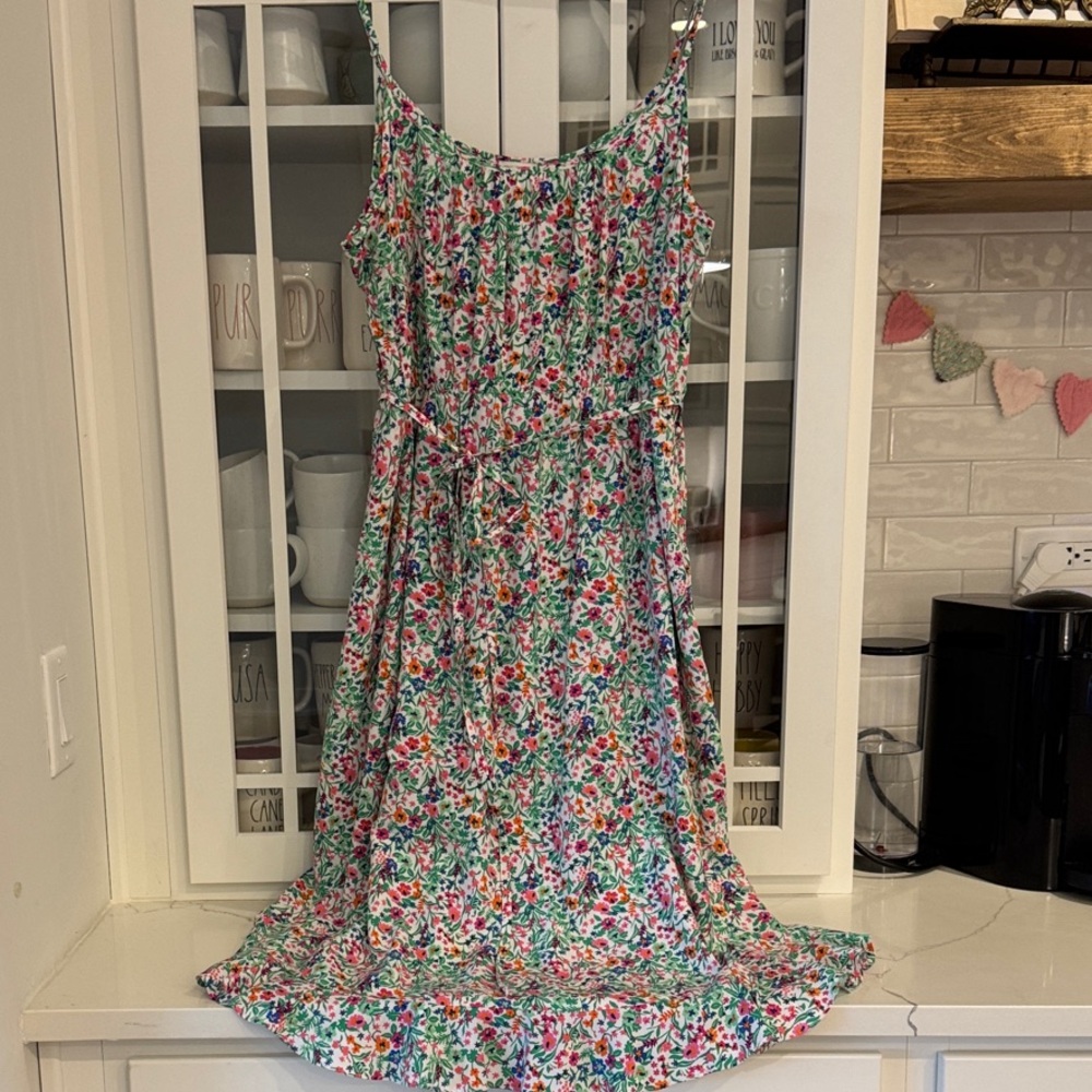 Floral Spaghetti Strap spring/summer dress- J Crew/size 14